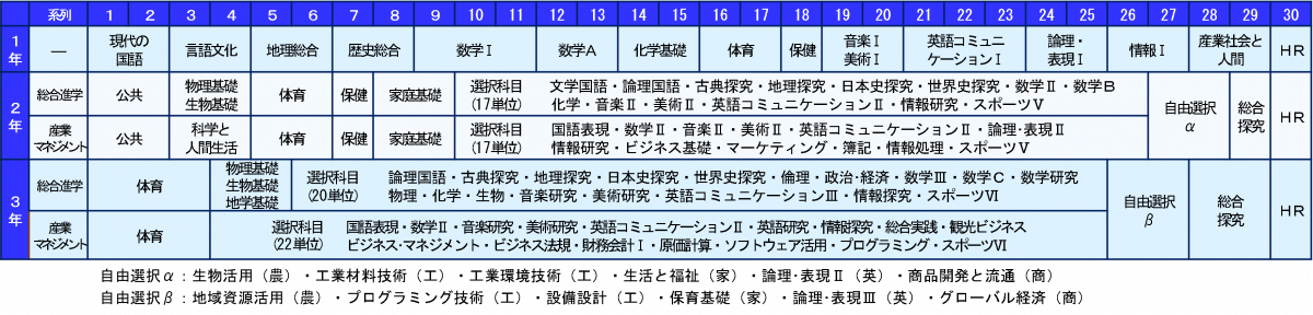 総合学科 教育課程